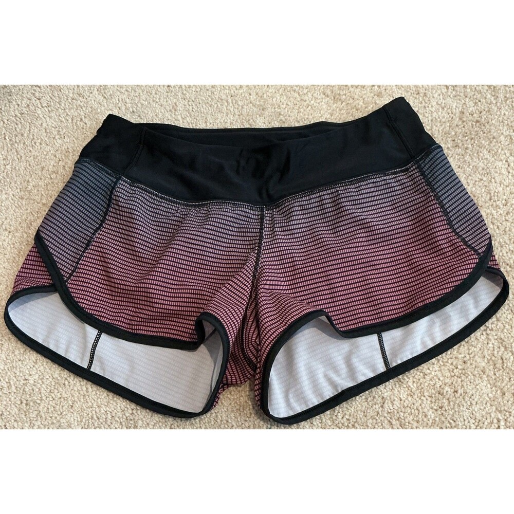 Lululemon Speed Shorts H2O Double Gradient Yum Yum Pink/Black Size 2 EUC